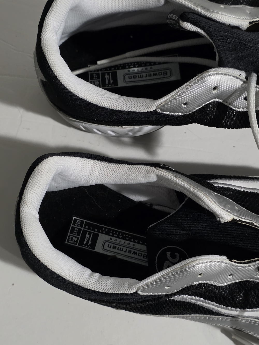 Nike White and Black Mesh Sneaker Bowerman Size 14 Vintage Running Sneaker - Picture 6 of 12